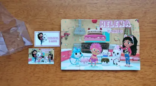 Lembrancinha Personalizada Quebra Cabeça Casa Mágica da Gabby
