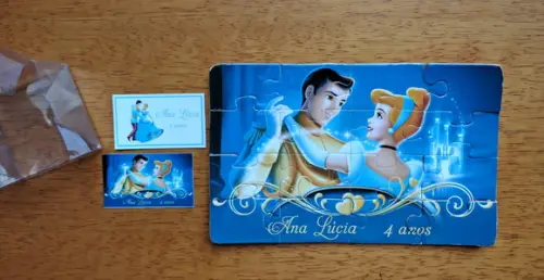 Lembrancinha Personalizada Quebra Cabeça Cinderela
