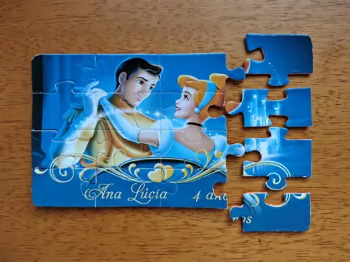 Lembrancinha Personalizada Quebra Cabeça Cinderela