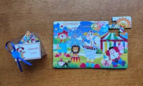 Lembrancinha Personalizada Quebra Cabeça Circo