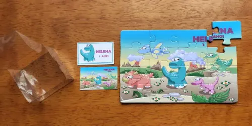 Lembrancinha Personalizada Quebra Cabeça Dinossauros Baby
