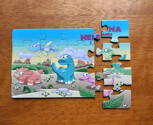 Lembrancinha Personalizada Quebra Cabeça Dinossauros Baby