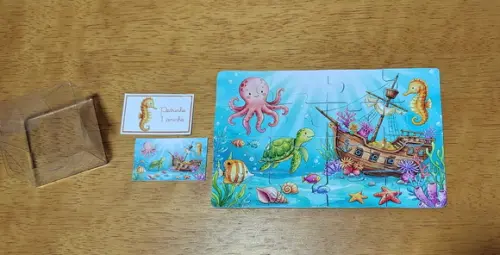 Lembrancinha Personalizada Quebra Cabeça Fundo do Mar