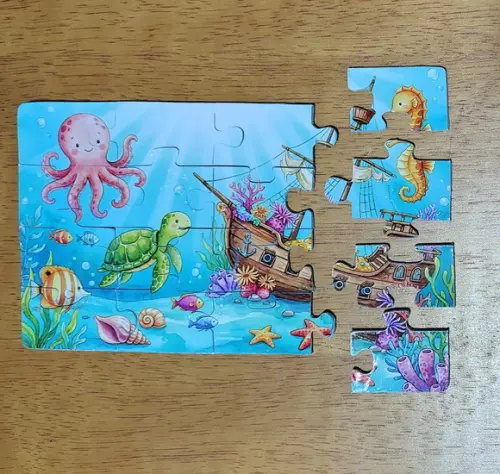 Lembrancinha Personalizada Quebra Cabeça Fundo do Mar