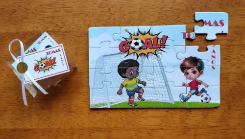 Lembrancinha Personalizada Quebra Cabeça Futebol