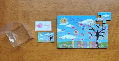 Lembrancinha Personalizada Quebra Cabeça Jardim Encantado