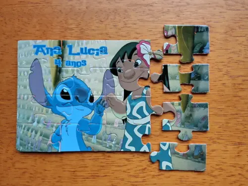 Lembrancinha Personalizada Quebra Cabeça Lilo e Stitch
