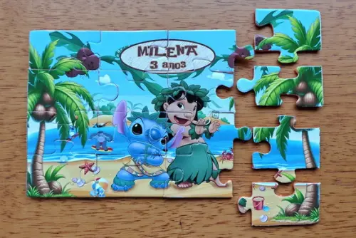 Lembrancinha Personalizada Quebra Cabeça Lilo e Stitch