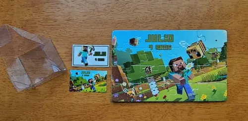 Lembrancinha Personalizada Quebra Cabeça Minecraft