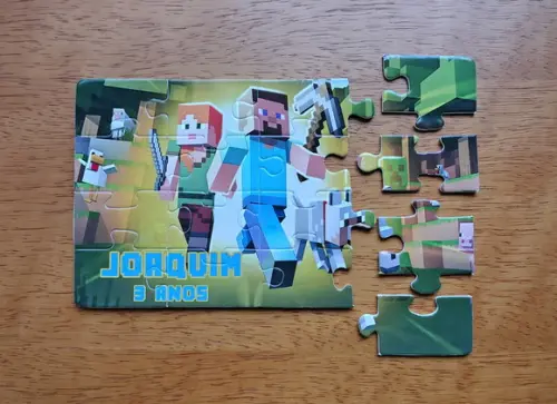 Lembrancinha Personalizada Quebra Cabeça Minecraft