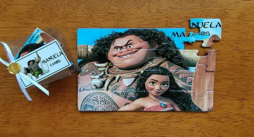 Lembrancinha Personalizada Quebra Cabeça Moana