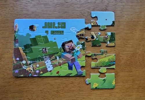 Lembrancinha Personalizada Quebra Cabeça Minecraft