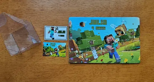 Lembrancinha Personalizada Quebra Cabeça Minecraft