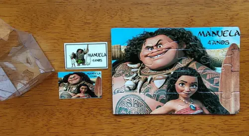 Lembrancinha Personalizada Quebra Cabeça Moana