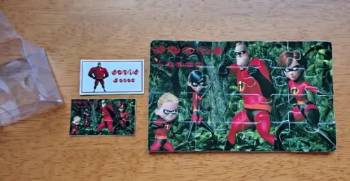 Lembrancinha Personalizada Quebra Cabeça os Incríveis