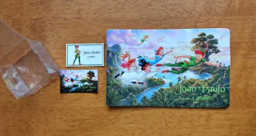 Lembrancinha Personalizada Quebra Cabeça Peter Pan