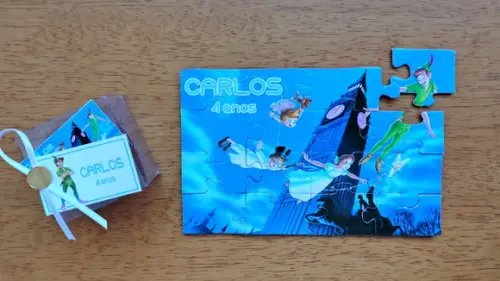 Lembrancinha Personalizada Quebra Cabeça Peter Pan