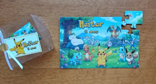 Lembrancinha Personalizada Quebra Cabeça Pokemon