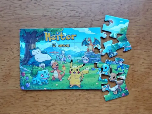 Lembrancinha Personalizada Quebra Cabeça Pokemon