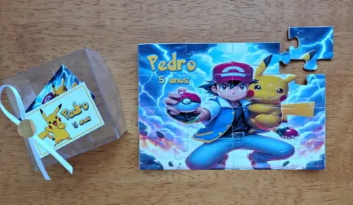 Lembrancinha Personalizada Quebra Cabeça Pokemon