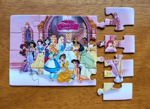 Lembrancinha Personalizada Quebra Cabeça Princesas Disney
