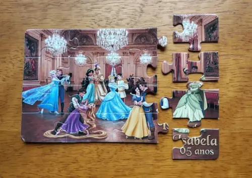 Lembrancinha Personalizada Quebra Cabeça Princesas Disney