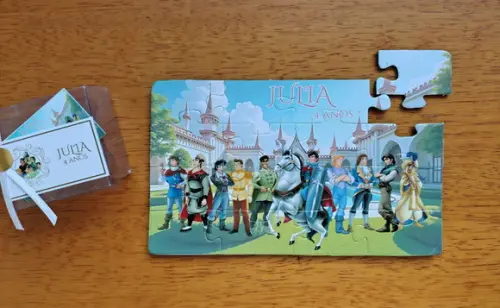 Lembrancinha Personalizada Quebra Cabeça Príncipes Disney