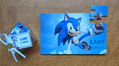 Lembrancinha Personalizada Quebra Cabeça Sonic