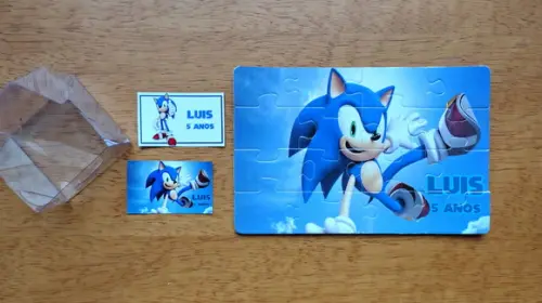 Lembrancinha Personalizada Quebra Cabeça Sonic