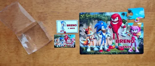 Lembrancinha Personalizada Quebra Cabeça Sonic
