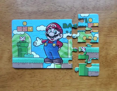 Lembrancinha Personalizada Quebra Cabeça Super Mario.