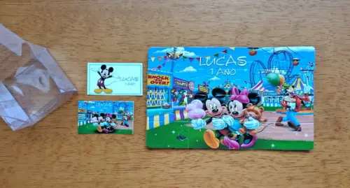 Lembrancinha Personalizada Quebra Cabeça Turma do Mickey