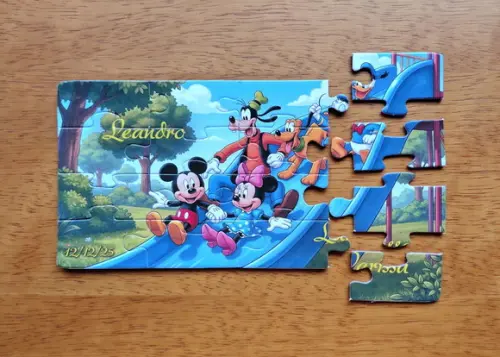 Lembrancinha Personalizada Quebra Cabeça Turma do Mickey