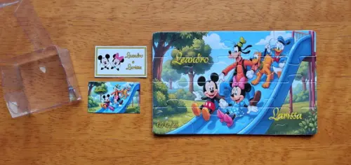Lembrancinha Personalizada Quebra Cabeça Turma do Mickey