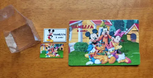 Lembrancinha Personalizada Quebra Cabeça Turma do Mickey