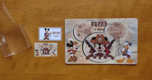 Lembrancinha Personalizada Quebra Cabeça Turma do Mickey Pirata