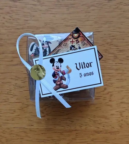 Lembrancinha Personalizada Quebra Cabeça Turma do Mickey Pirata