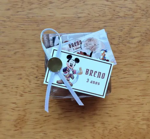 Lembrancinha Personalizada Quebra Cabeça Turma do Mickey Pirata