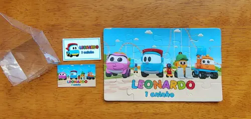 Lembrancinha Personalizada Quebra Cabeça Léo o Caminhão