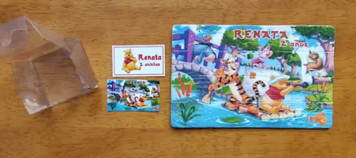 Lembrancinha Personalizada Quebra Cabeça Ursinho Pooh