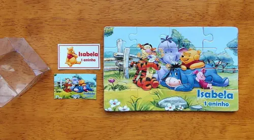 Lembrancinha Personalizada Quebra Cabeça Ursinho Pooh