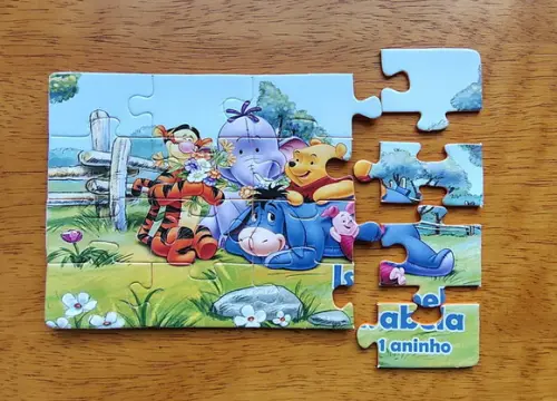 Lembrancinha Personalizada Quebra Cabeça Ursinho Pooh