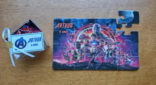 Lembrancinha Personalizada Quebra Cabeça Vingadores