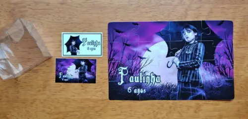 Lembrancinha Personalizada Quebra Cabeça Wandinha