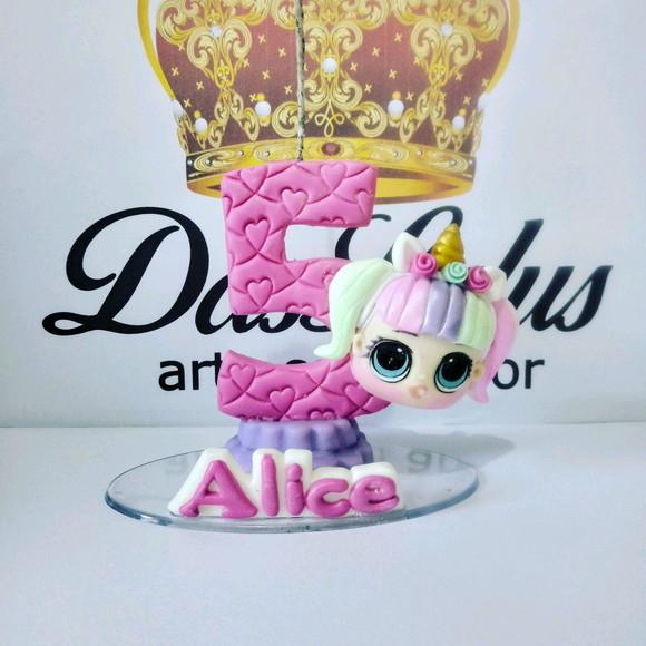 Vela boneca unicornio
