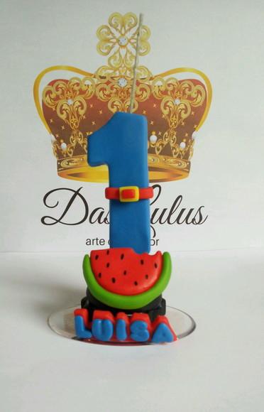 Vela em biscuit Luna