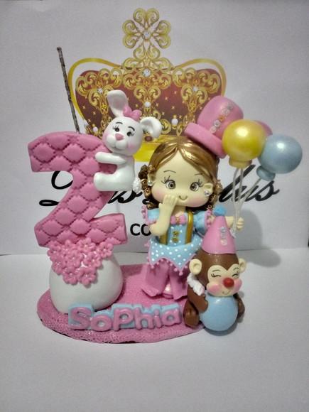 Vela personalizada circo rosa