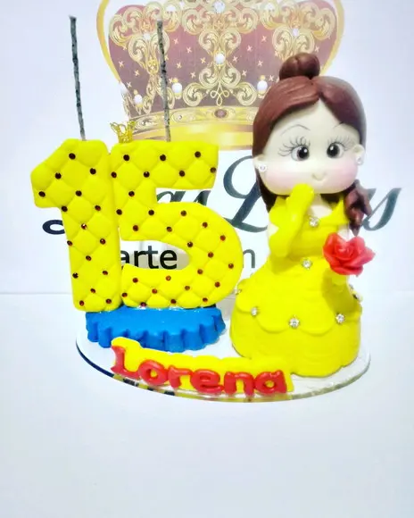 Vela Bela Mais Boneca em Biscuit