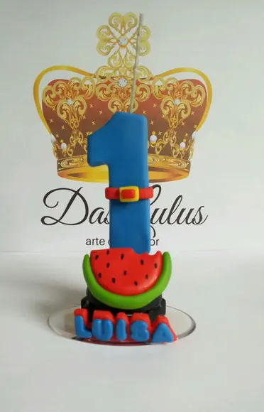 Vela em biscuit Luna