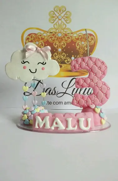 Vela em biscuit Chuva de Amor